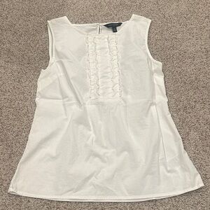 White House Black Market White Sleeveless Blouse